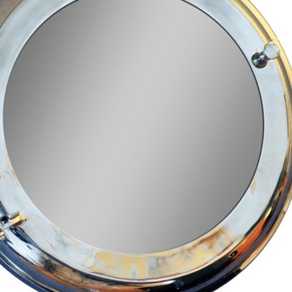 Silver Round Aluminum Framed Accent Mirror - 21-inch