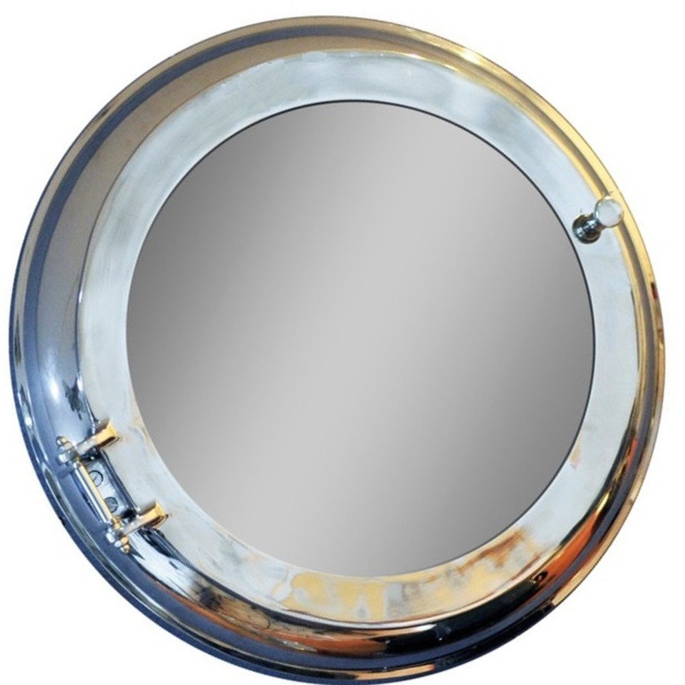 Silver Round Aluminum Framed Accent Mirror - 21-inch