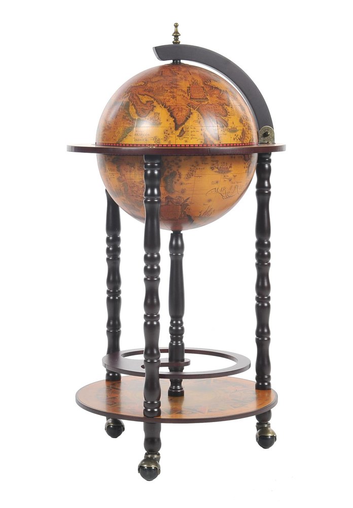 Globe Bar Table 330Mm 4 Legs Stand Red - 17 X 17 X 35-inch