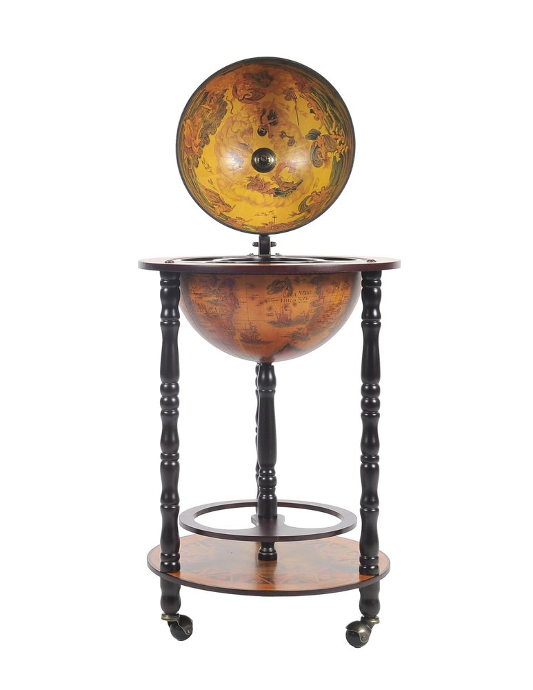 Globe Bar Table 330Mm 4 Legs Stand Red - 17 X 17 X 35-inch
