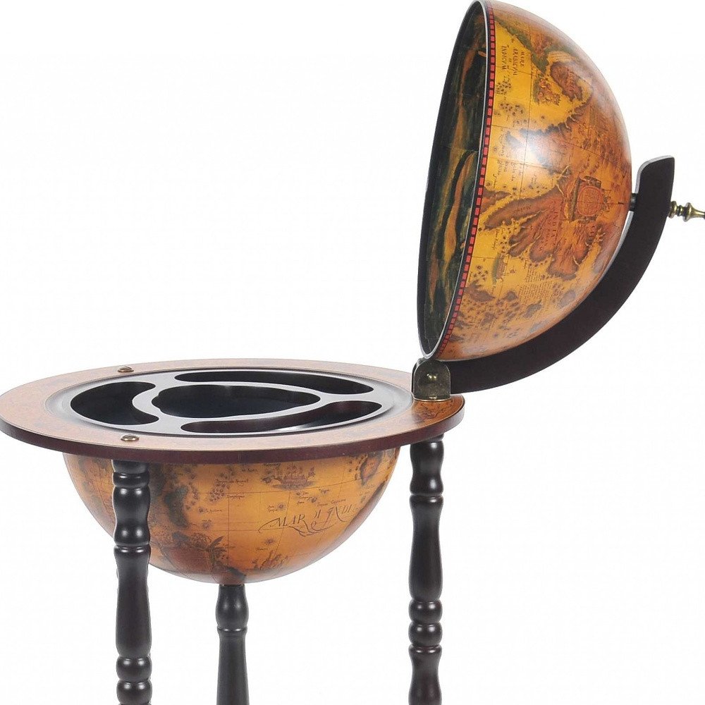 Globe Bar Table 330Mm 4 Legs Stand Red - 17 X 17 X 35-inch