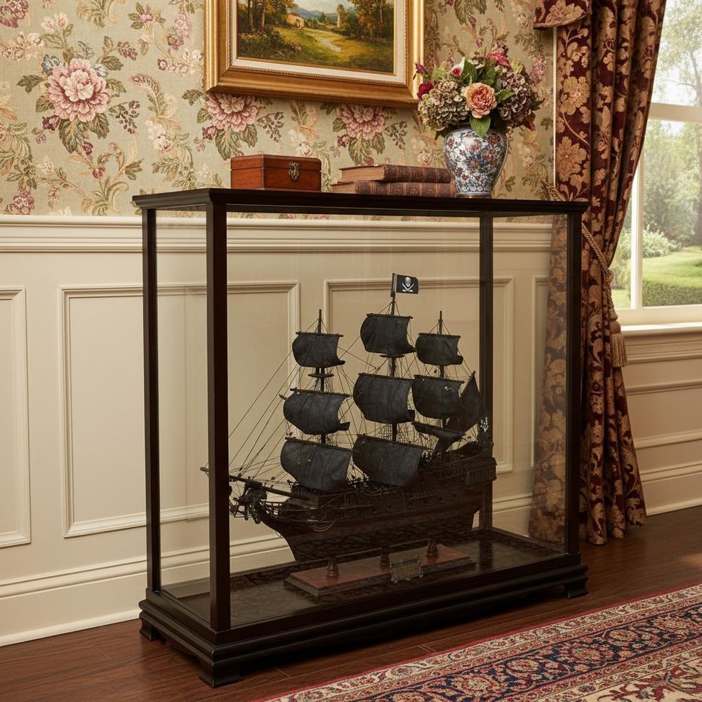 Black Glass Standard Display Stand - 34-inch
