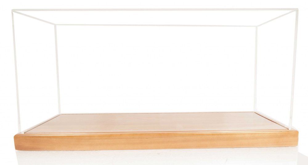Wood Brown Glass Standard Display Stand - 28-inch