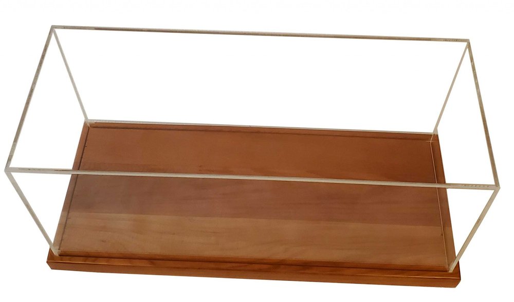 Wood Brown Glass Standard Display Stand - 28-inch