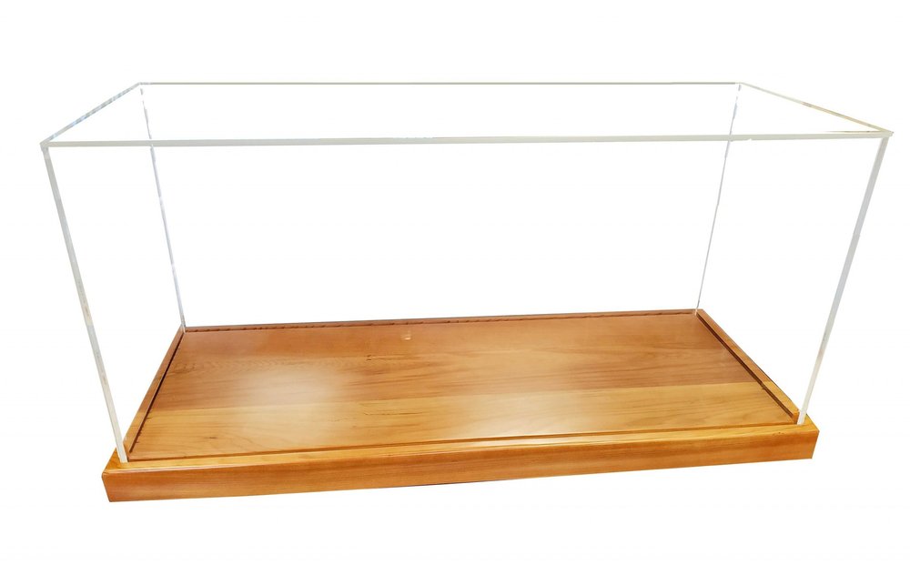 Wood Brown Glass Standard Display Stand - 28-inch