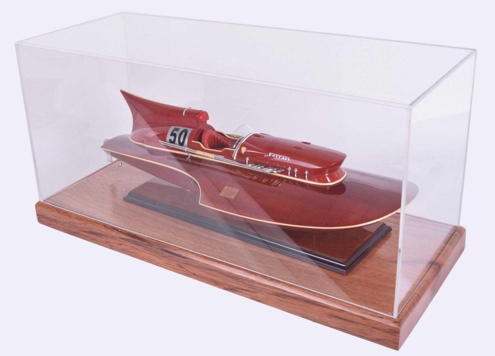 Wood Brown Glass Standard Display Stand - 28-inch