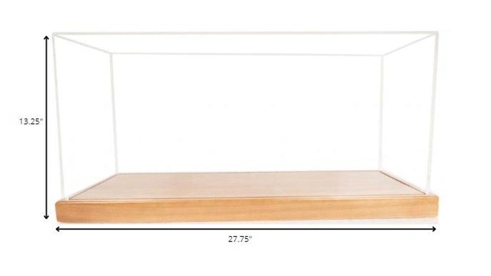 Wood Brown Glass Standard Display Stand - 28-inch