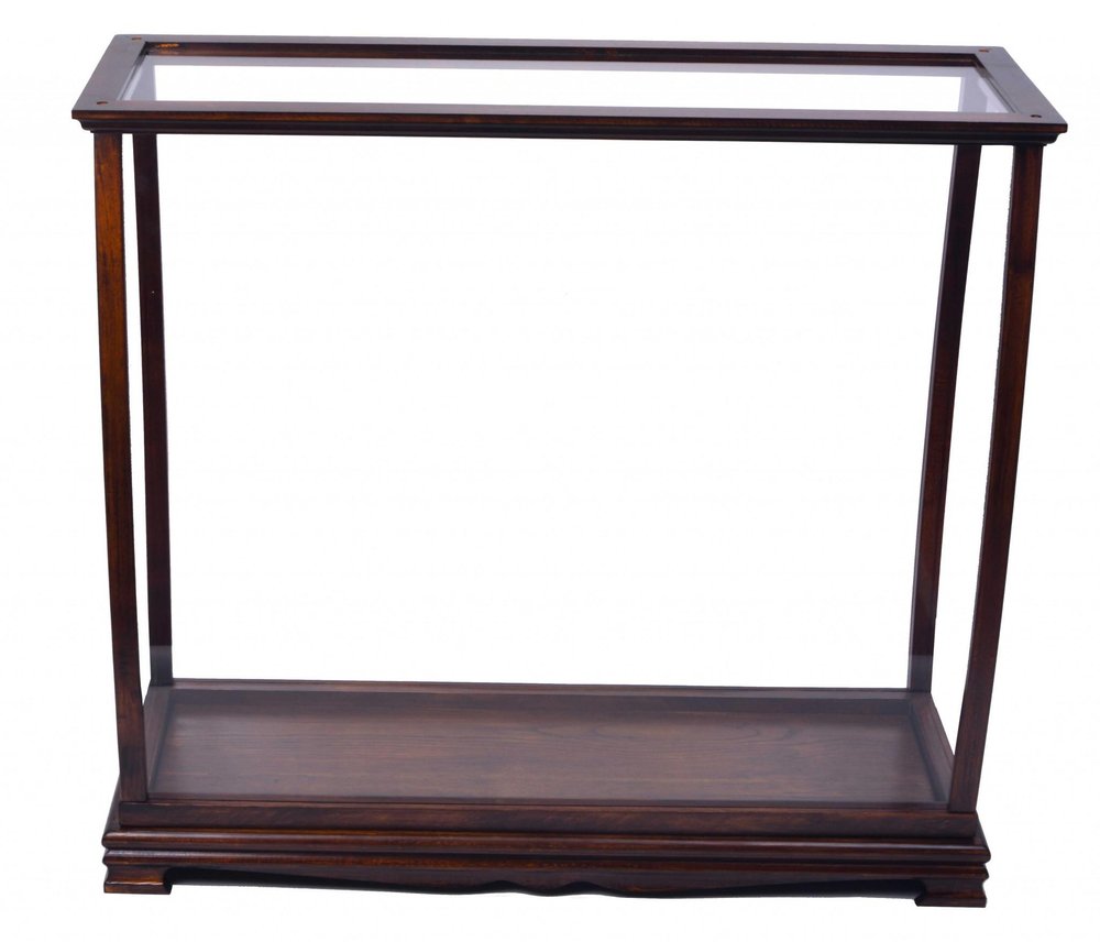Dark Brown and Clear Glass Standard Display Stand - 13-inch