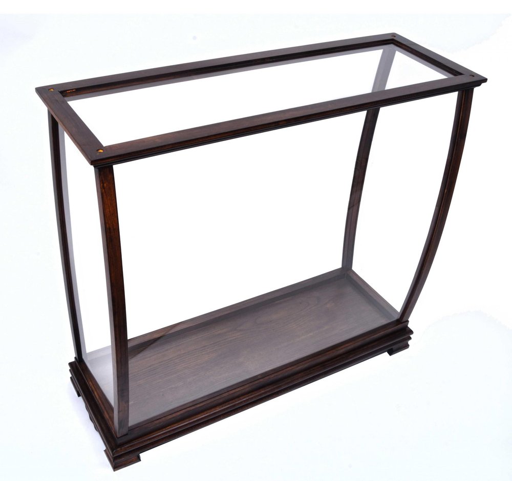 Dark Brown and Clear Glass Standard Display Stand - 13-inch