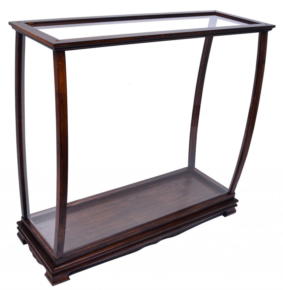 Dark Brown and Clear Glass Standard Display Stand - 13-inch