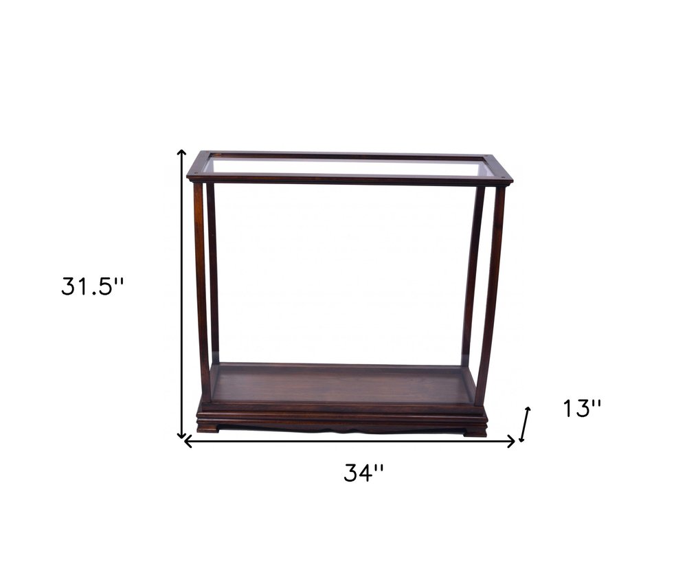 Dark Brown and Clear Glass Standard Display Stand - 13-inch