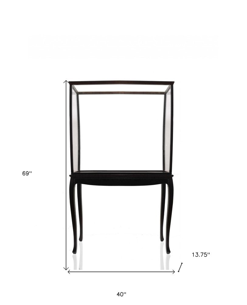Black and Clear Glass Standard Display Stand - 14-inch