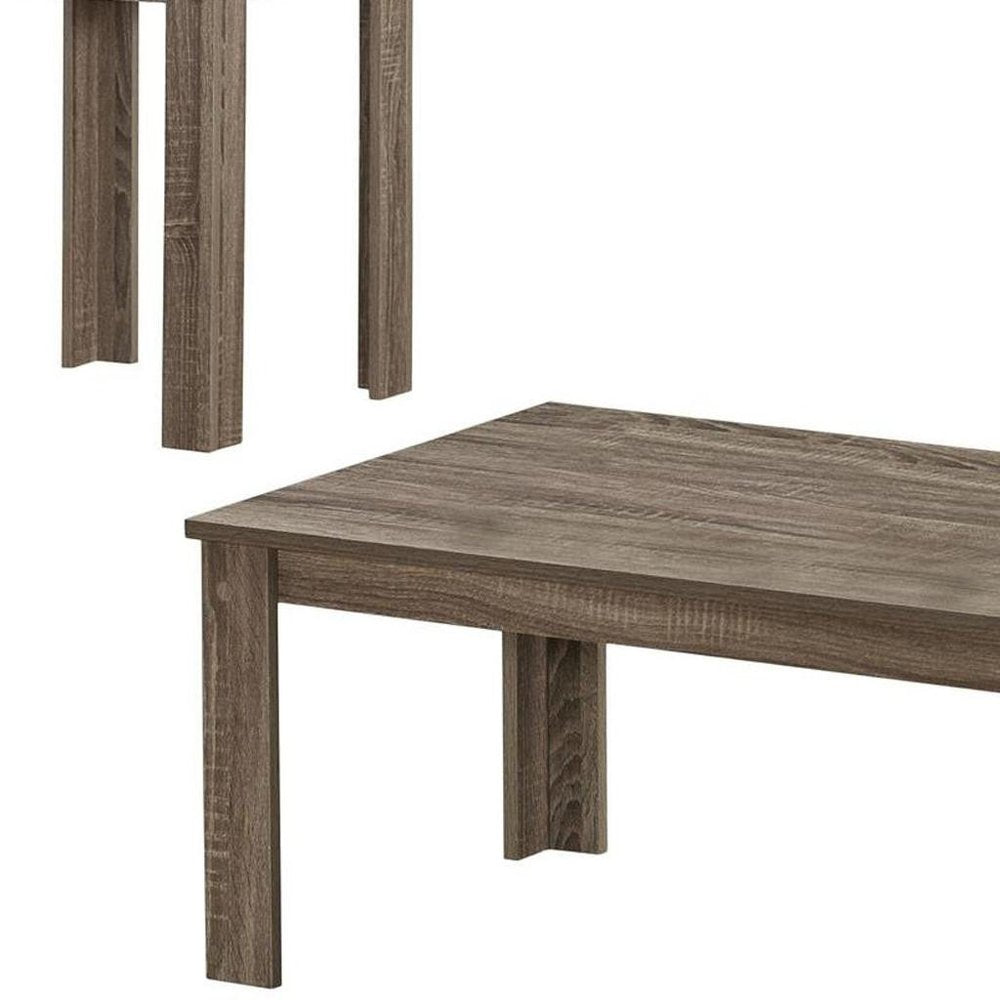 Set of Three 44 Taupe Coffee Table
