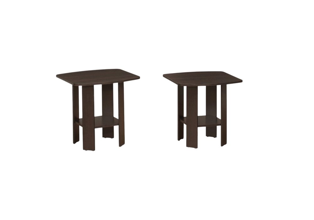 Set of Three 36 Brown Coffee Table with Shelf