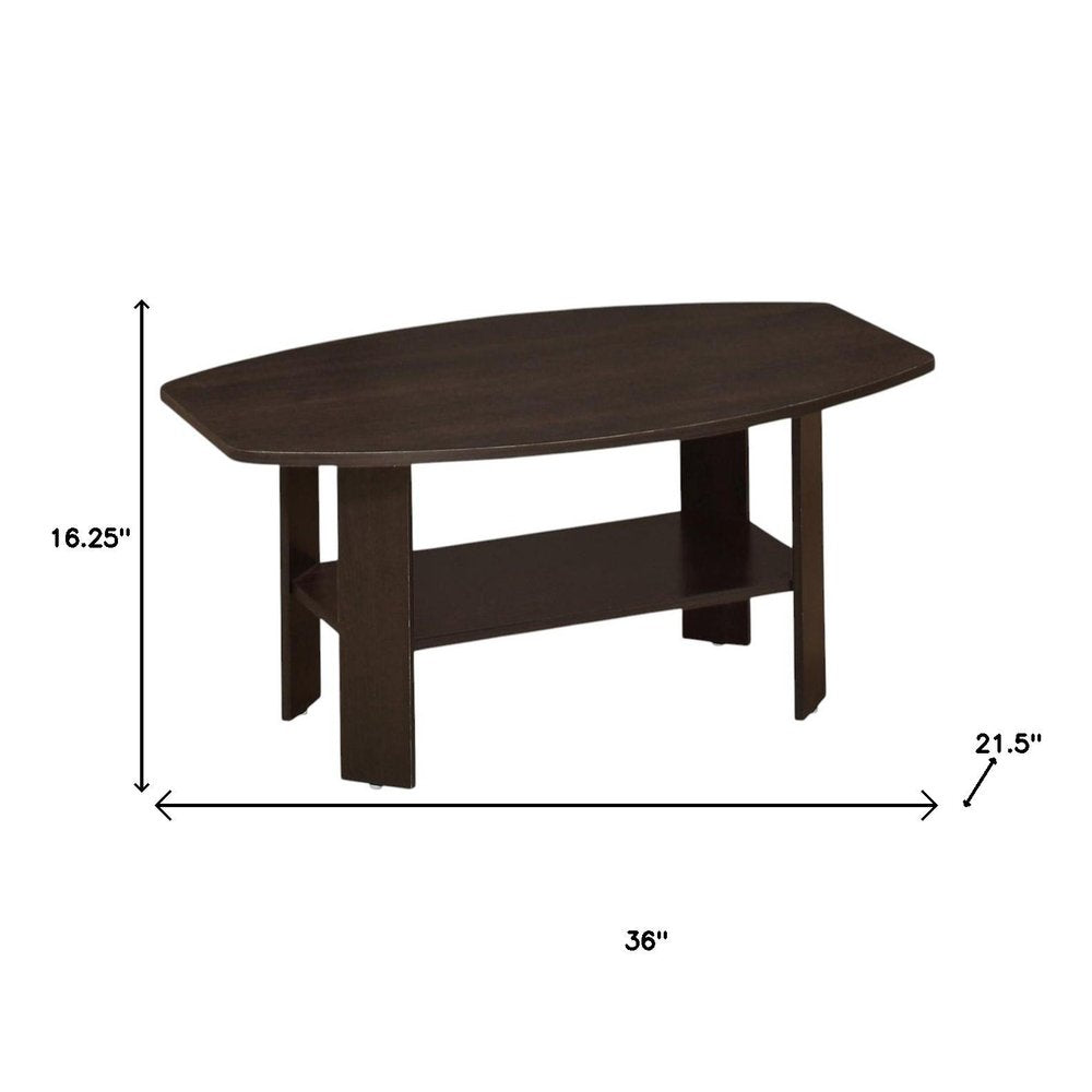 Set of Three 36 Brown Coffee Table with Shelf