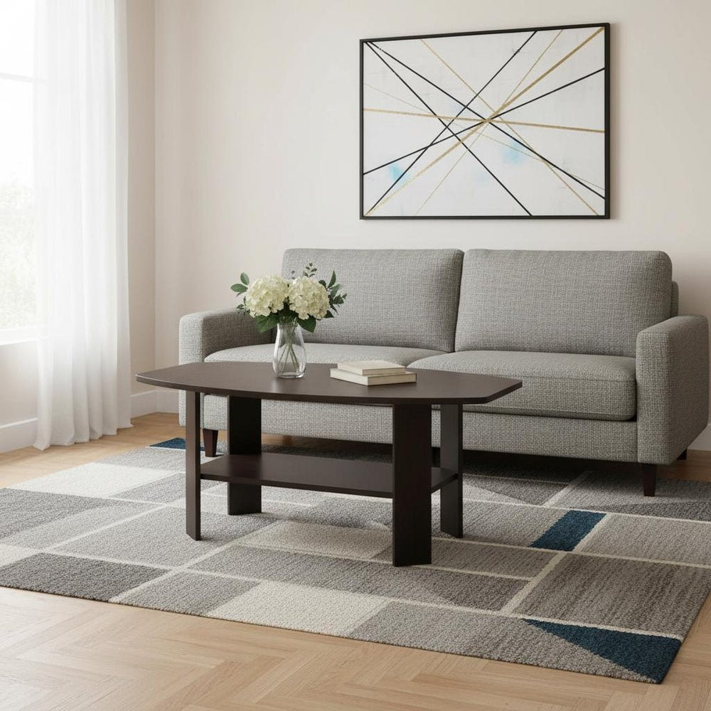Set of Three 36 Brown Coffee Table with Shelf