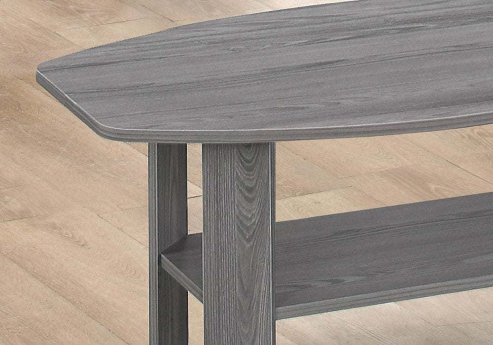 Set of Three 36 Gray Coffee Table with Shelf