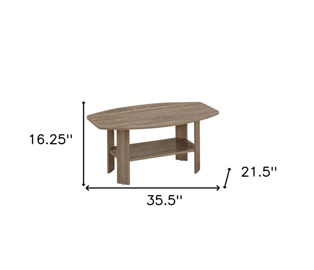 Set of Three 36 Taupe Coffee Table with Shelf