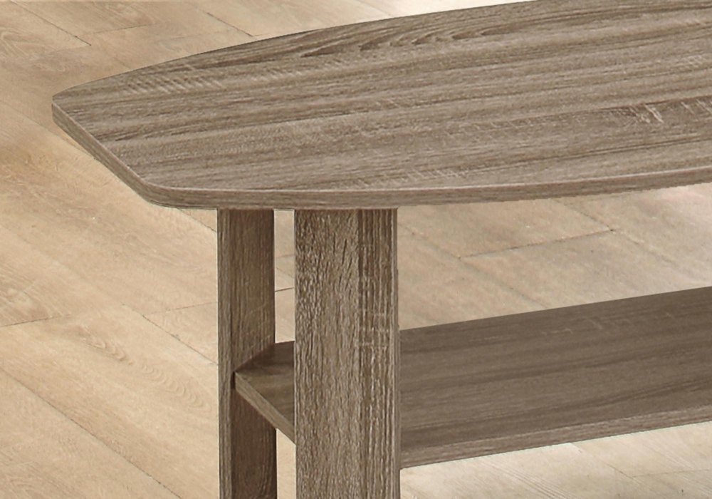 Set of Three 36 Taupe Coffee Table with Shelf