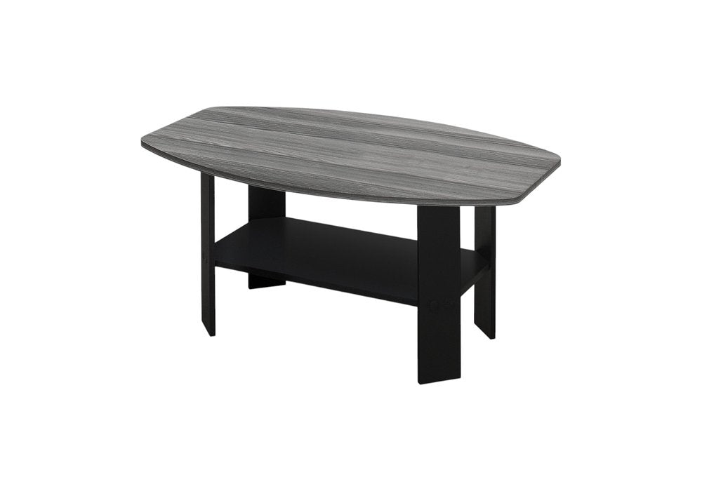 Set of Three 36 Gray and Black Wood Coffee Table with Shelf