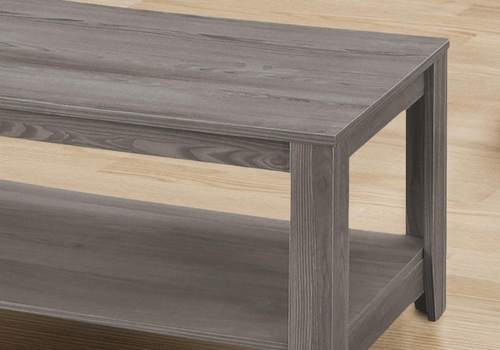 Set of Three 42 Gray Coffee Table with Shelf