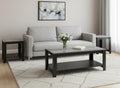 Set of Three 42 Gray and Black Coffee Table with Shelf