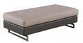 Taupe Brown and Silver Faux Leather Tufted Ottoman - 63-inch