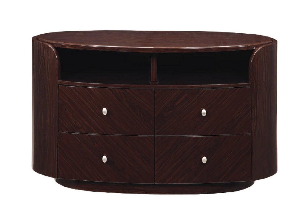 Dark Brown Cabinet Enclosed Storage TV Stand - 47-inch