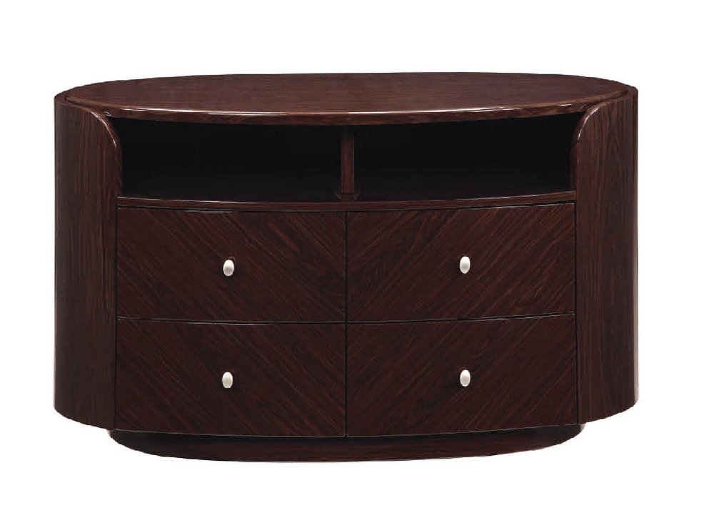 Dark Brown Cabinet Enclosed Storage TV Stand - 47-inch