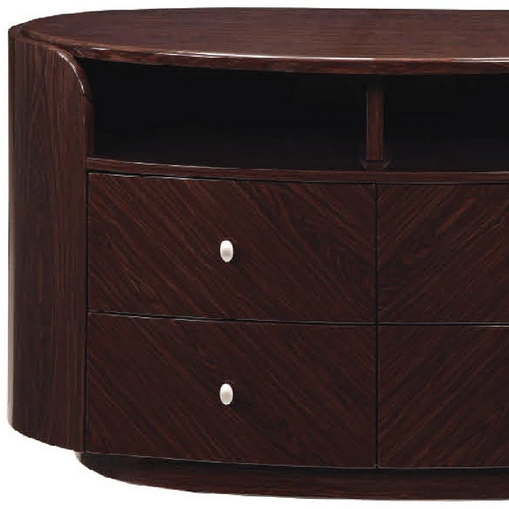 Dark Brown Cabinet Enclosed Storage TV Stand - 47-inch