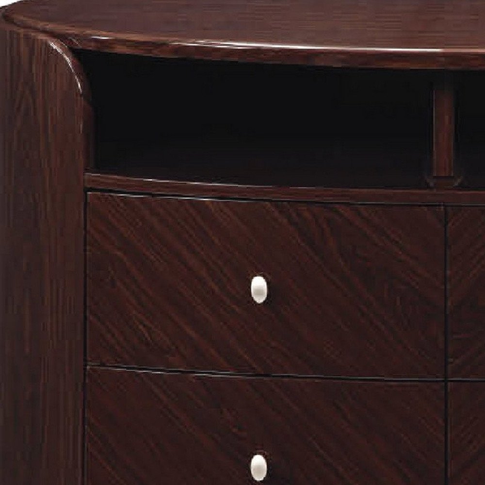 Dark Brown Cabinet Enclosed Storage TV Stand - 47-inch