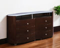 Brown Wood Six Drawer Dresser - 63-inch