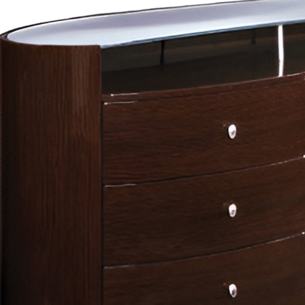 Brown Wood Six Drawer Dresser - 63-inch