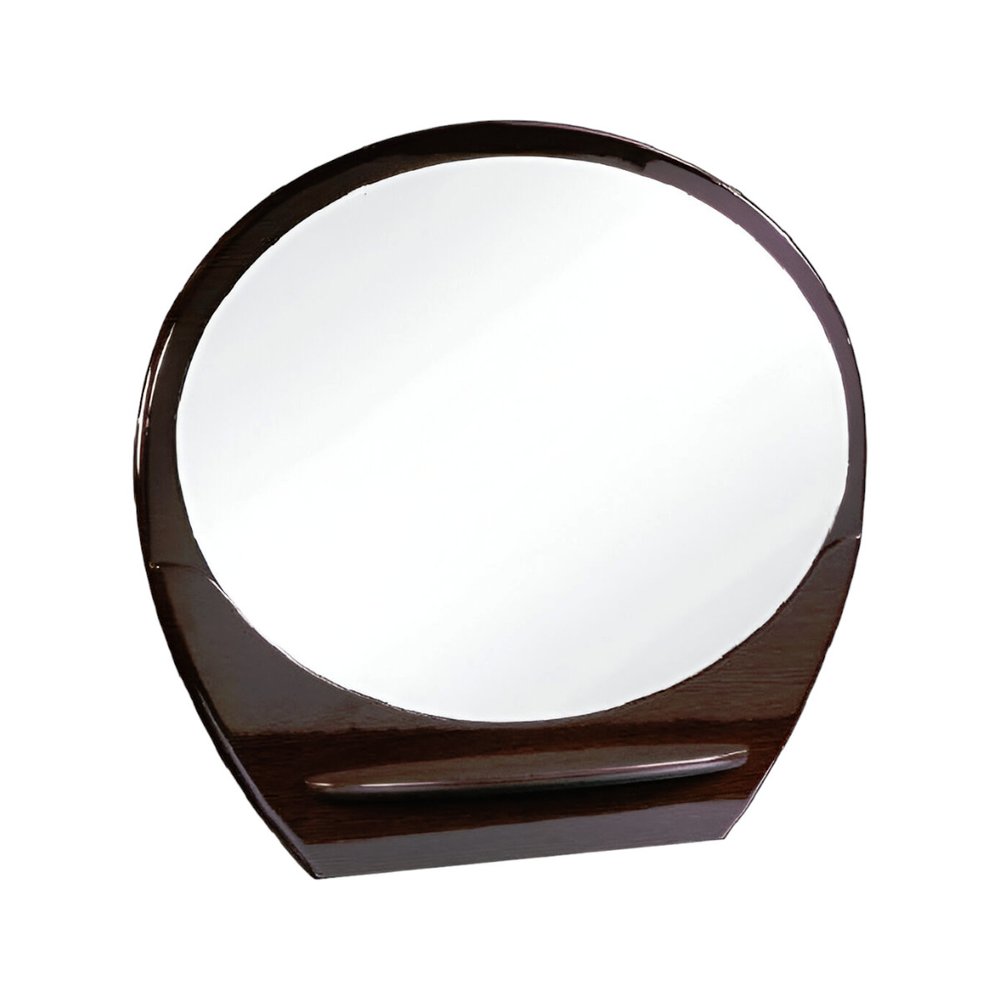 Brown Oval Wood Framed Mounted Dresser Mirror - 39-inch