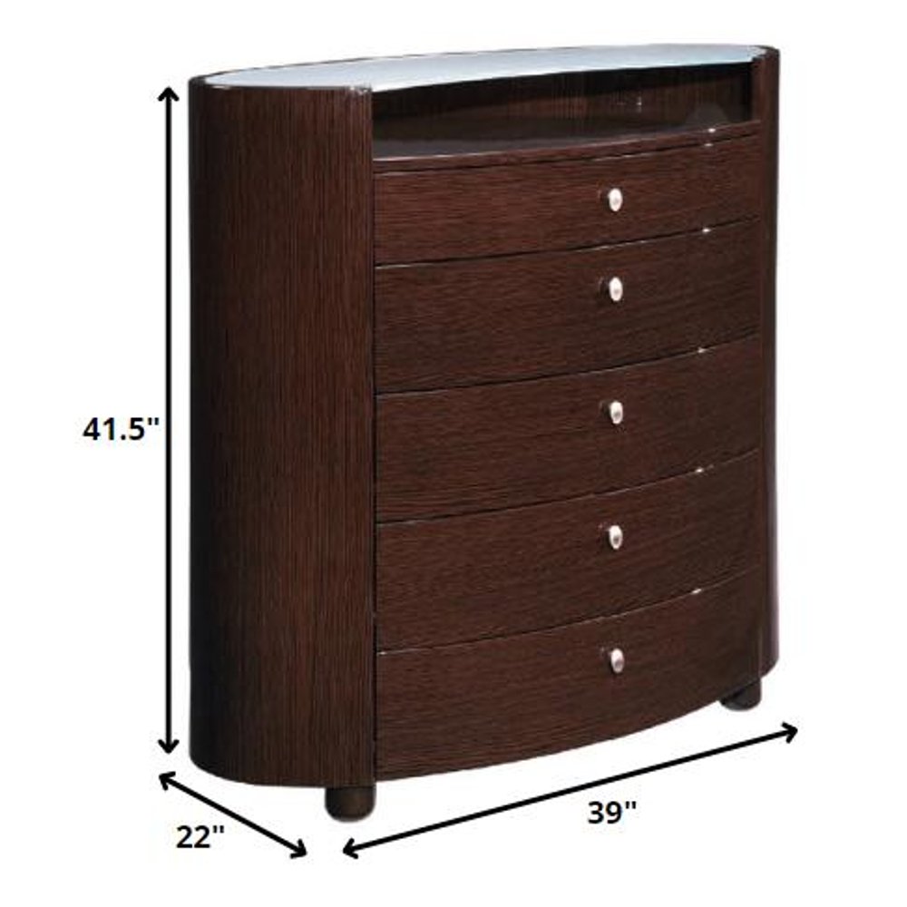 Brown Wood Six Drawer Dresser - 63-inch