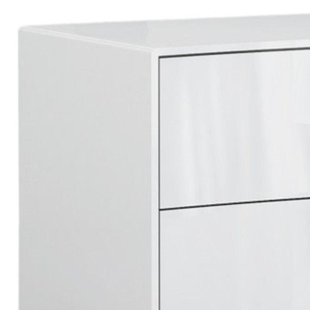 White Two Drawers Manufactured Wood Nightstand - 18-inch