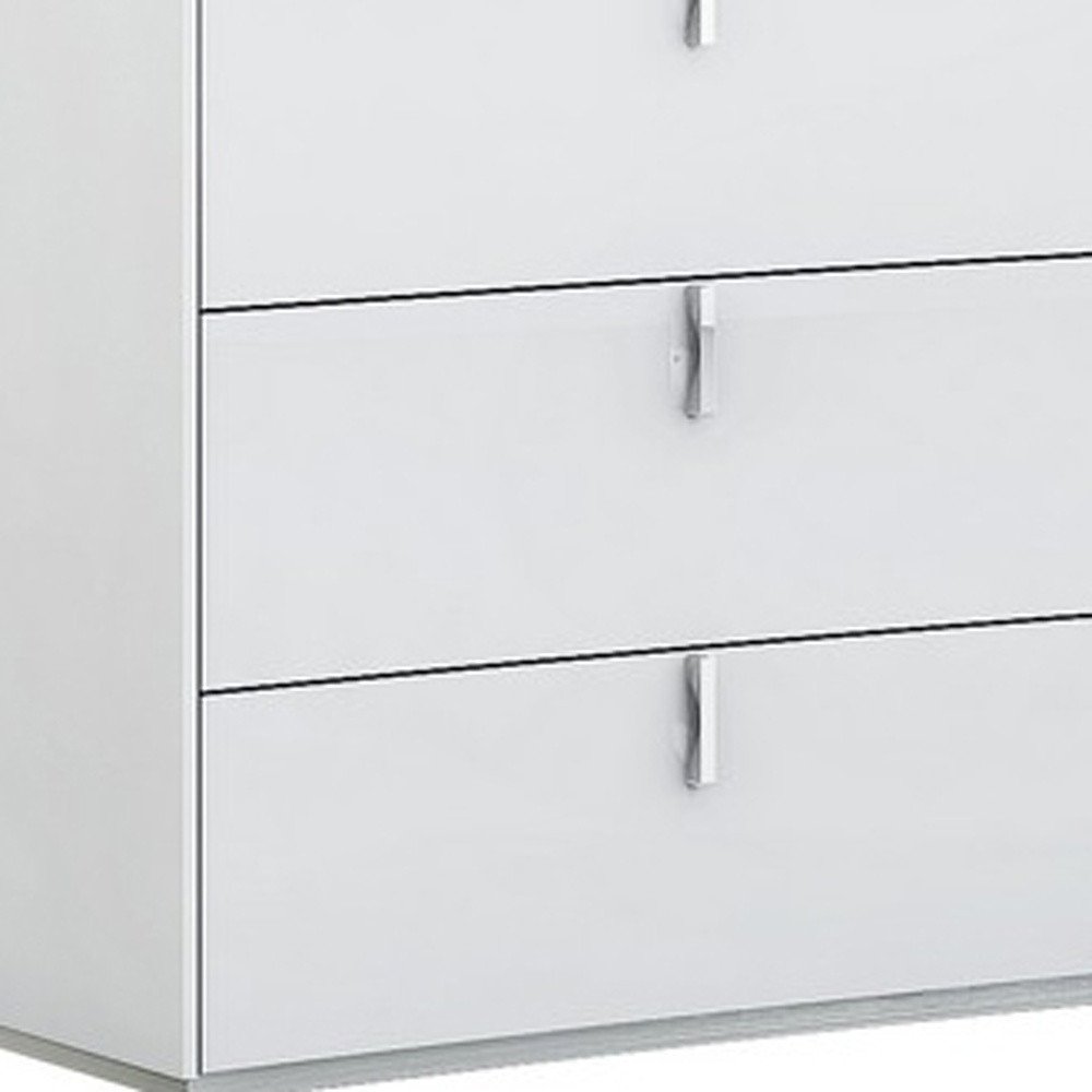 White Wood Six Drawer - 62-inch