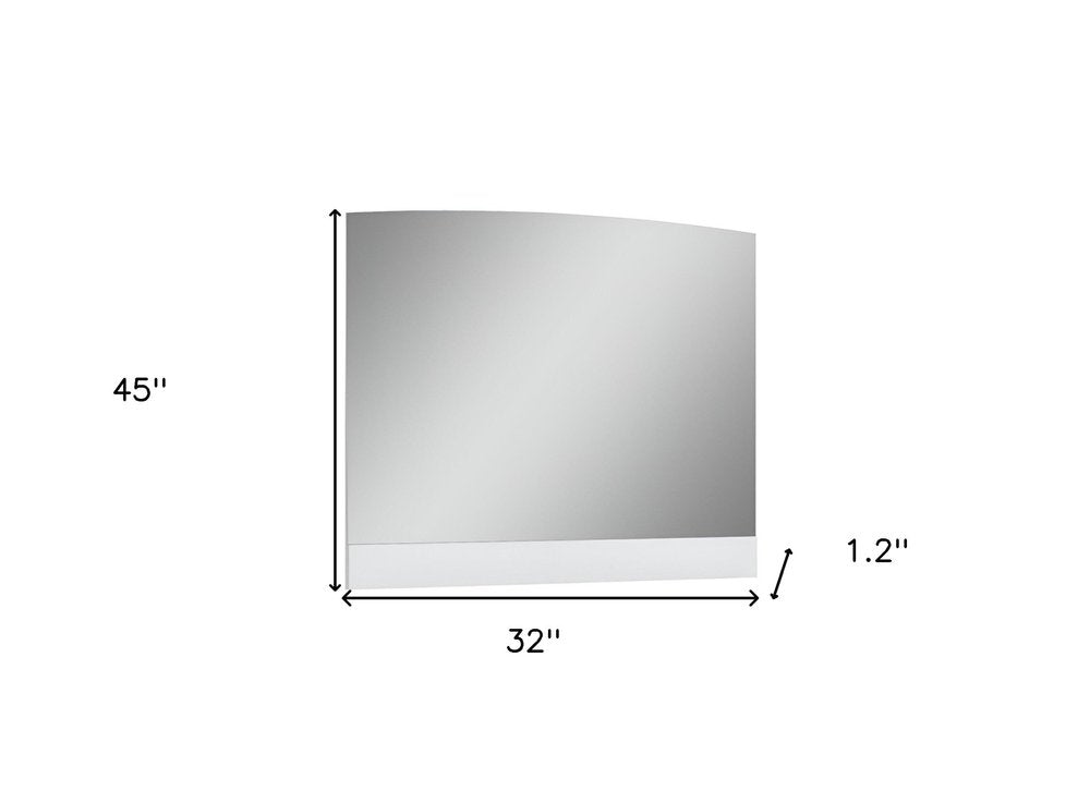 White Wood Framed Mounted Dresser Mirror - 45-inch