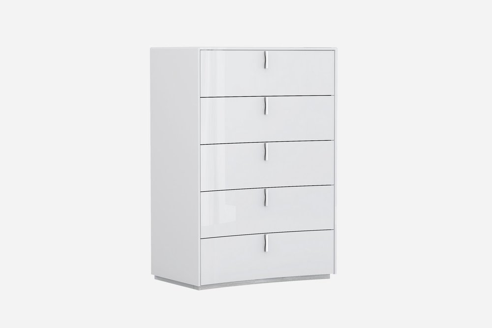 White Wood Six Drawer - 62-inch