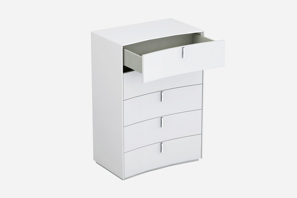 White Wood Six Drawer - 62-inch