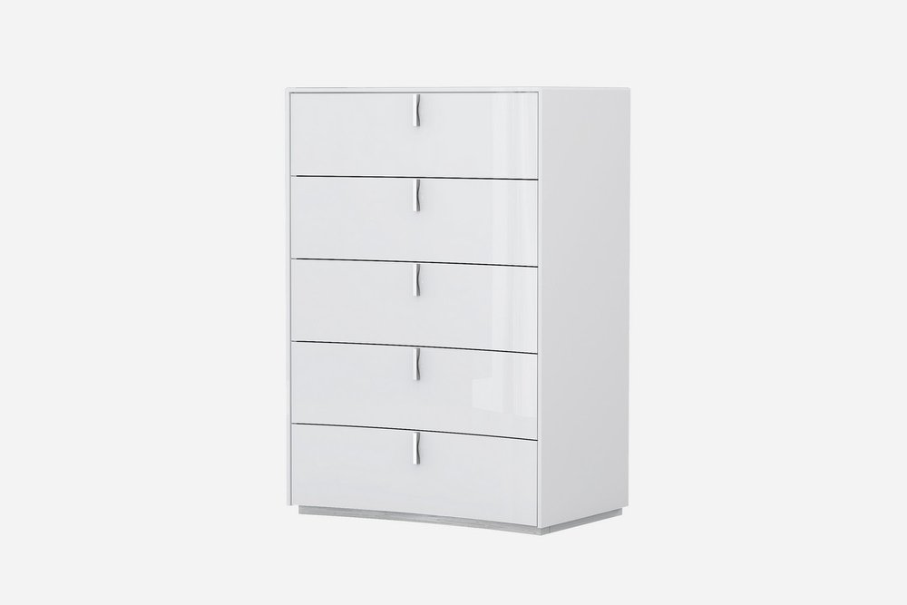 White Wood Six Drawer - 62-inch