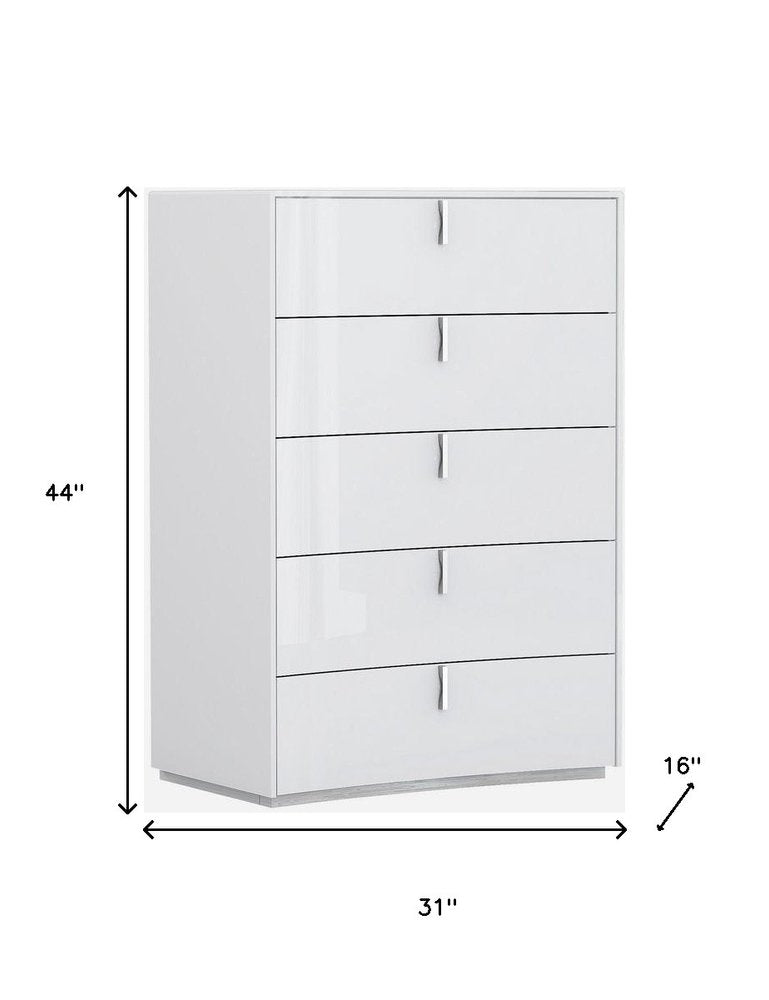 White Wood Six Drawer - 62-inch