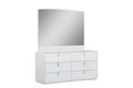 Four Piece White Solid and Manufactured Wood Bedroom Set with Mirror