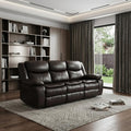 Brown Faux Leather Sofa with Black Legs - 86-inch