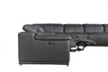 Gray Italian Leather Power Reclining U Shaped Eight Piece Corner Sectional with Console