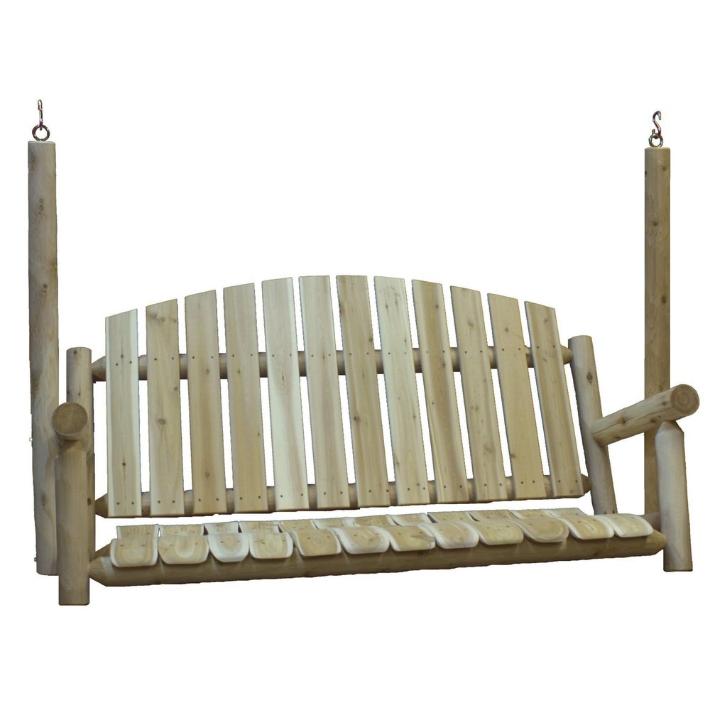 Natural Solid Wood Swing Chair - 71-inch