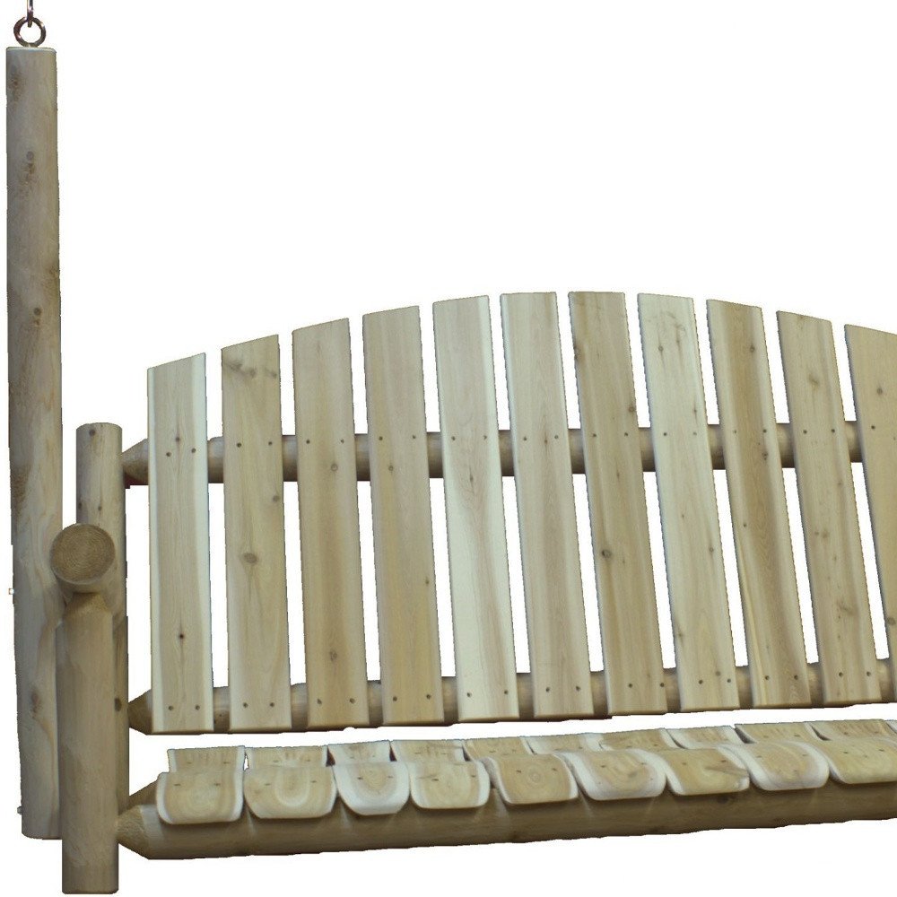 Natural Solid Wood Swing Chair - 71-inch