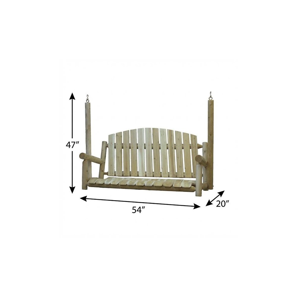 Natural Solid Wood Swing Chair - 71-inch