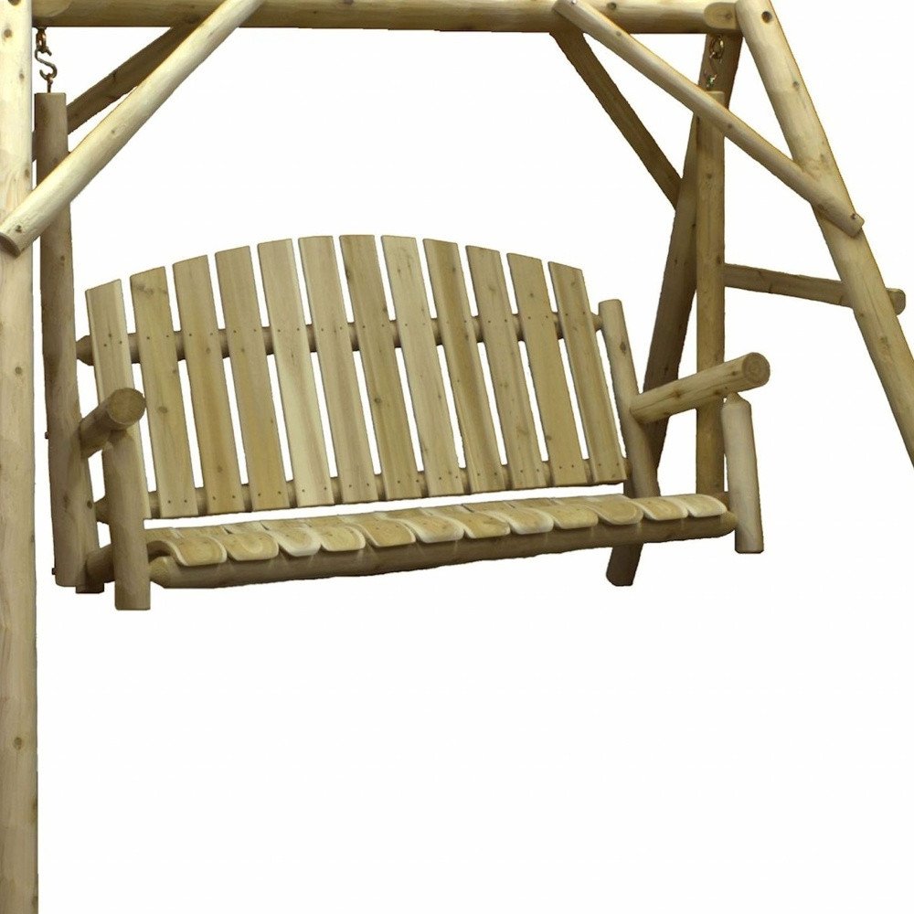 Natural Solid Wood Swing Chair - 87-inch