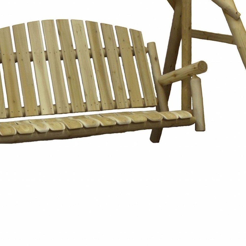 Natural Solid Wood Swing Chair - 87-inch